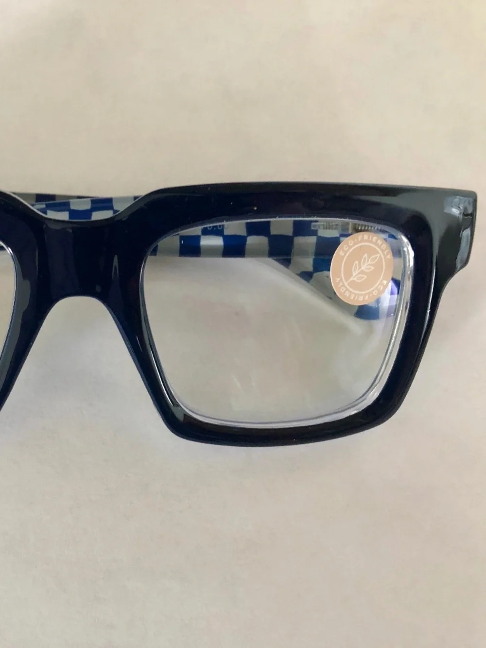 New Anthropologie Peepers Navy Check Blue Light Filtering Glasses‎